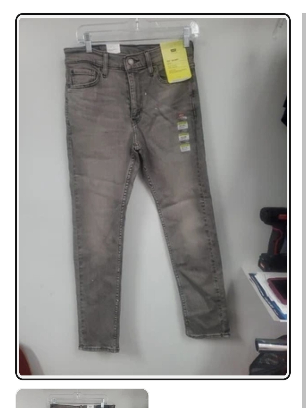 Levis Boy's Slim Fit Gray Jeans -30in Waist